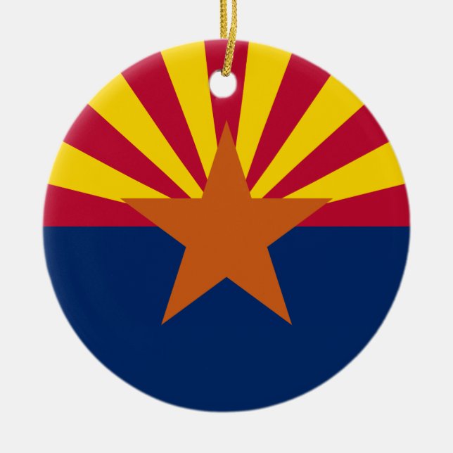 Delstaten Arizona Flagga Julgransprydnad Keramik (Framsidan)