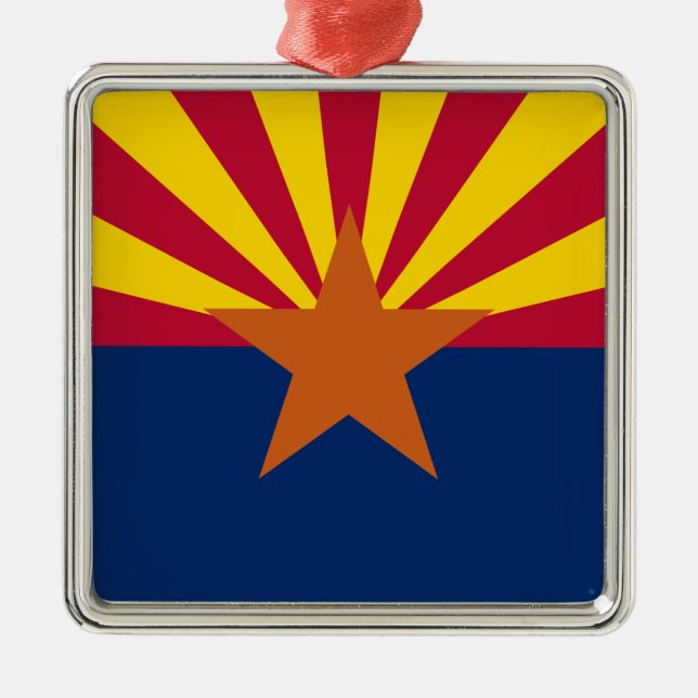 Delstaten Arizona Flagga Julgransprydnad Metall (Framsidan)