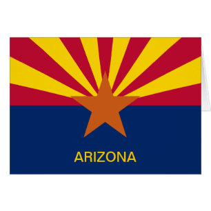 Delstaten Arizona Flagga OBS Kort