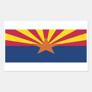 Delstaten Arizona Flagga Rektangulärt Klistermärke