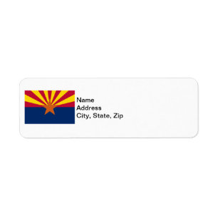 Delstaten Arizona Flagga Returadress Etikett