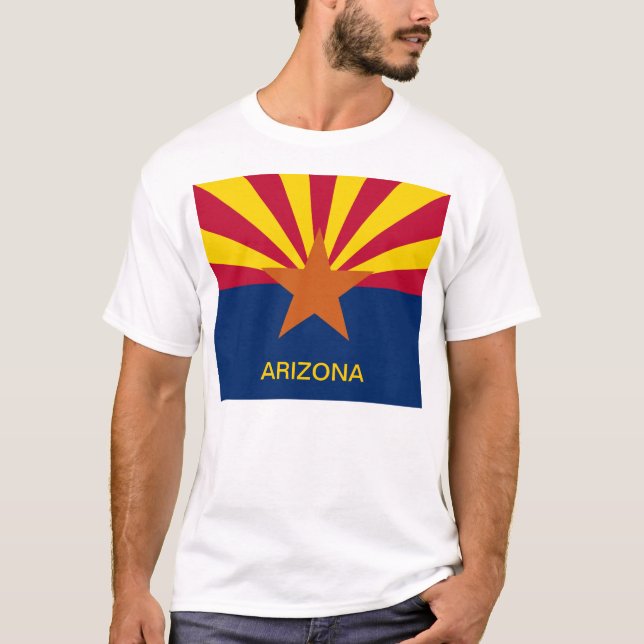 Delstaten Arizona Flagga T-shirt (Framsida)
