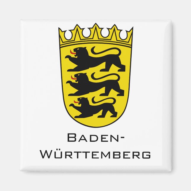 Delstaten Baden-Württemberg Stor Vapen Konst Magnet (Framsidan)