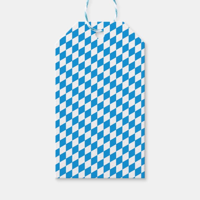 delstaten Bayern - Flagga Mönster Presentetikett (Framsidan)