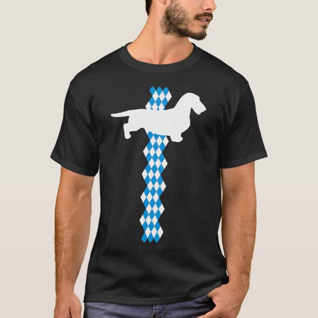 Delstaten Bayern - högvårdad Dachshund T Shirt (Framsida)