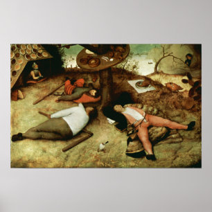 Delstaten Cockaigne av Pieter Bruegel den äldre Poster