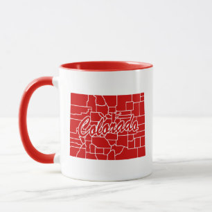 delstaten Colorado Shape Red Mugg