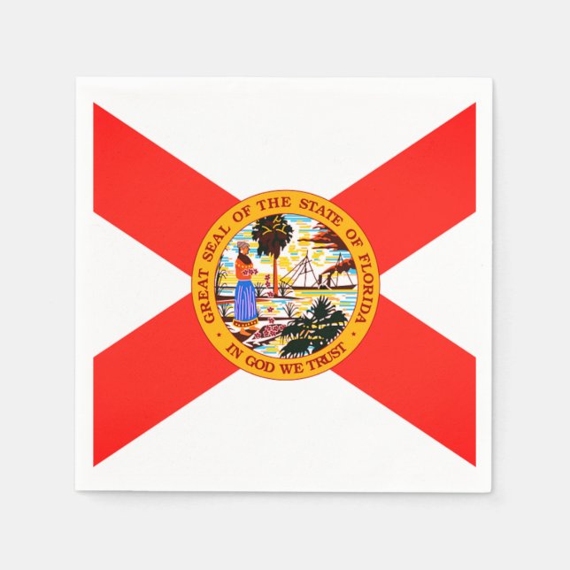 delstaten Florida Flagga Papper Napkins Pappersservett (Framsidan)