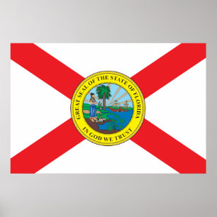 delstaten Florida flagga Poster