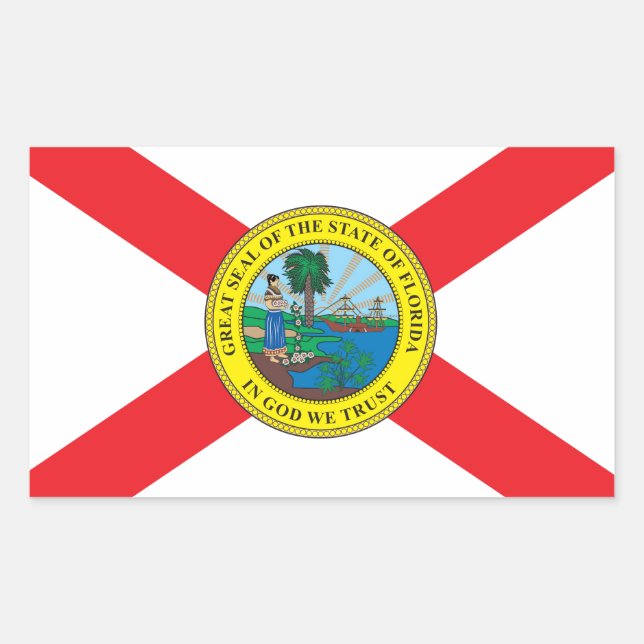 delstaten Florida flagga Rektangulärt Klistermärke (Framsida)