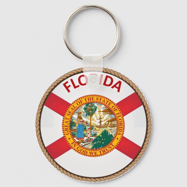 delstaten Florida Flagga Seal Nyckelring (Framsida)
