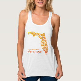 delstaten Florida Silhouette Hearts & Hometown Linne Med Racerback