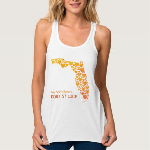 delstaten Florida Silhouette Hearts & Hometown Linne Med Racerback