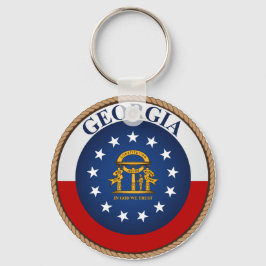 delstaten Georgia Flagga Seal Keychain Nyckelring