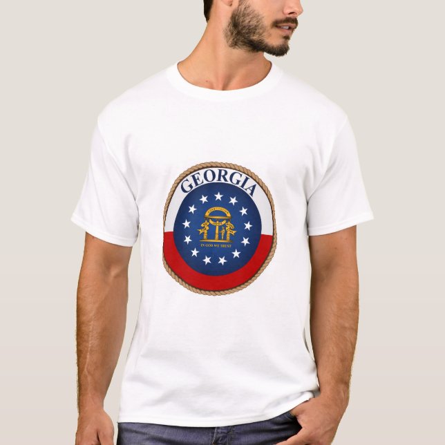 delstaten Georgia Flagga Seal T-Shirt (Framsida)