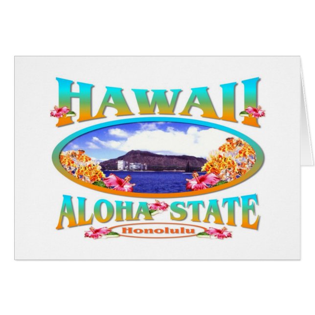 delstaten Hawaii Aloha Hälsningskort (Framsidan Horizontal)