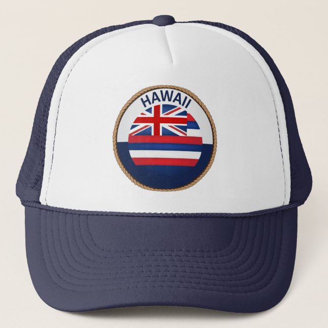 delstaten Hawaii Flagga Seal Truckerkeps (Framsida)