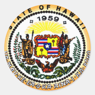 delstaten Hawaii Runt Klistermärke