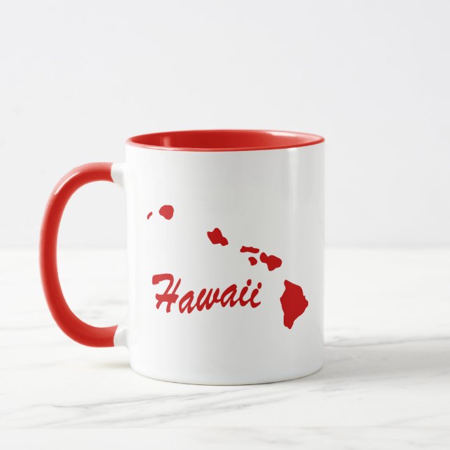 delstaten Hawaii Shape Red Mugg (Vänster)
