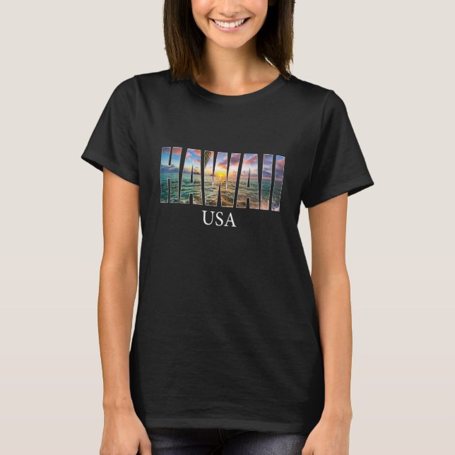 delstaten Hawaii USA Hawaii Vacation Hawaiian P T Shirt (Framsida)