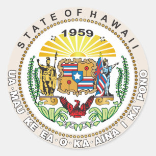 delstaten Hawaiis Underbara säl Runt Klistermärke