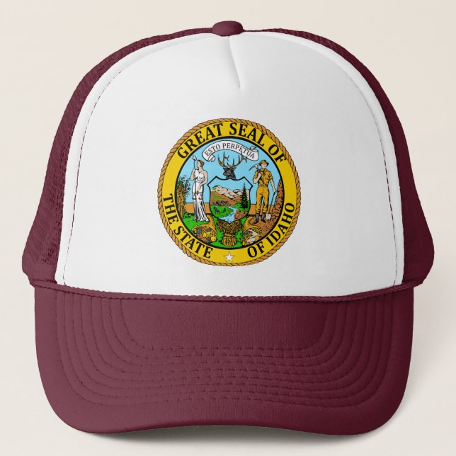 Delstaten Idaho Flagga Seal Truckerkeps (Framsida)