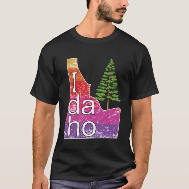 Delstaten Idaho med Träd T Shirt (Framsida)
