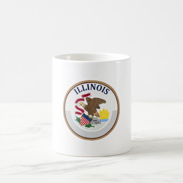 delstaten Illinois Flagga Seal Kaffemugg (Center)