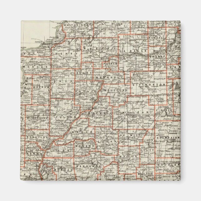 delstaten Illinois Magnet (Framsidan)