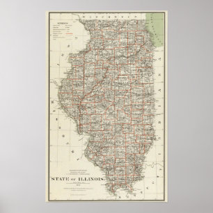 delstaten Illinois Poster