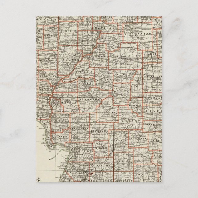 delstaten Illinois Vykort (Framsida)