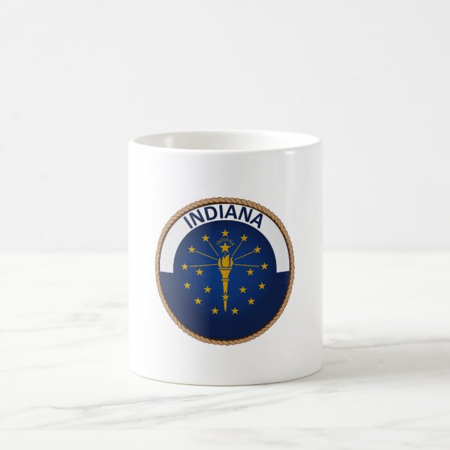 delstaten Indiana Flagga Seal Kaffemugg (Center)
