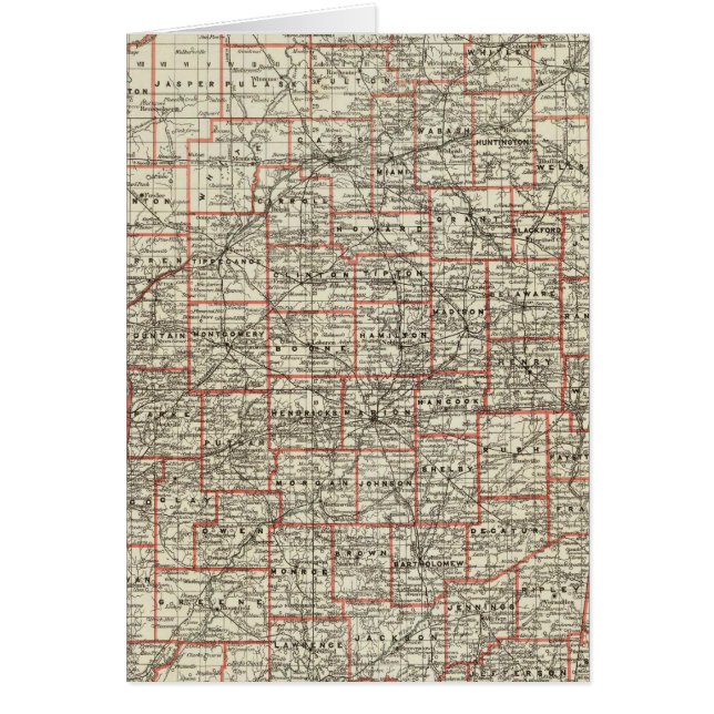 Delstaten Indiana Hälsningskort (Framsidan)