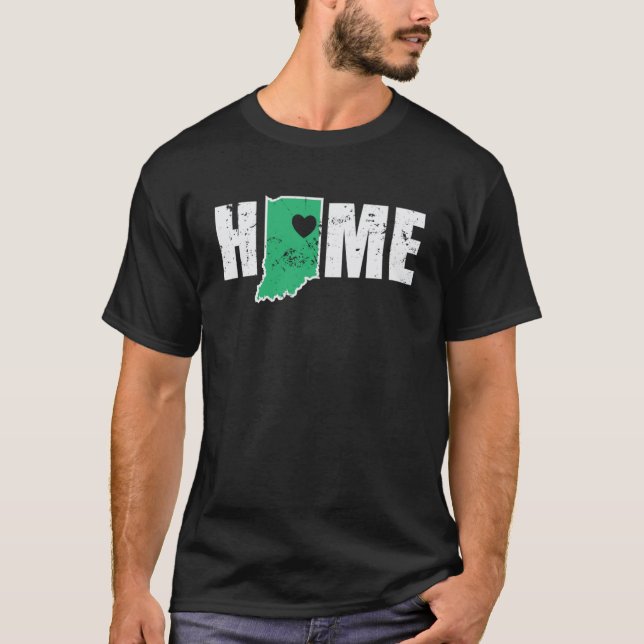 delstaten Indiana Home USA T Shirt (Framsida)