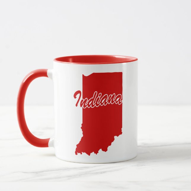 Delstaten Indiana Shape Red Mugg (Vänster)