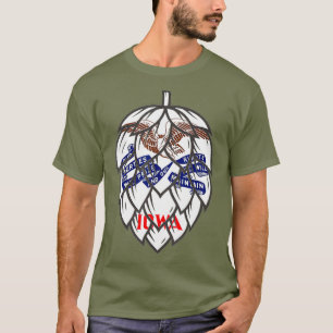 Delstaten Iowa Flagga Craft Beer Skutt Cone T Shirt