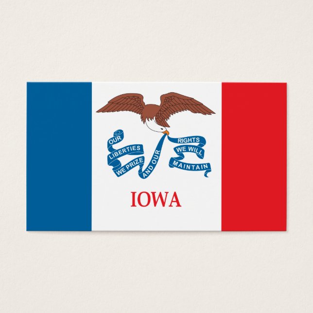 Delstaten Iowa flagga Visitkort (Framsidan)