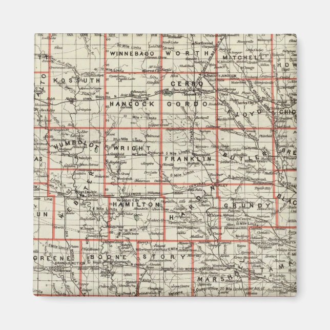 Delstaten Iowa Magnet (Framsidan)