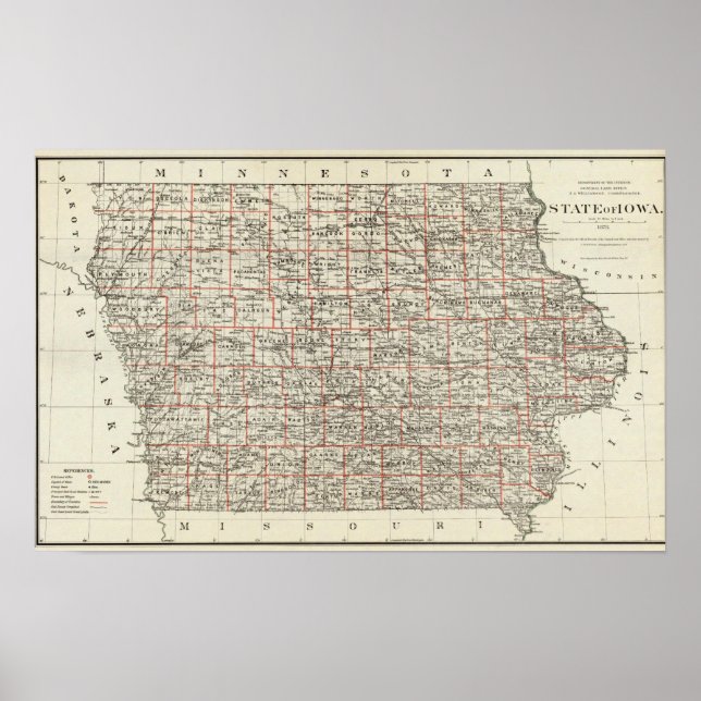 Delstaten Iowa Poster (Framsidan)