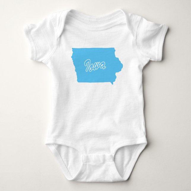 Delstaten Iowa Shape Baby Bodykostym T Shirt (Framsida)