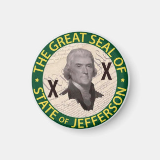 delstaten Jefferson Button med konstitutionsinlägg Magnet