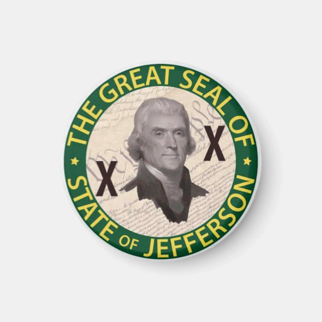 delstaten Jefferson Button med konstitutionsinlägg Magnet (Framsidan)