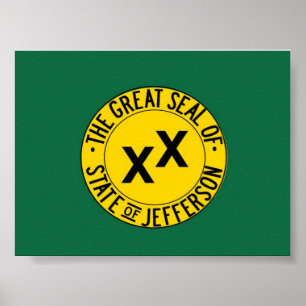 delstaten Jefferson Flagga poster