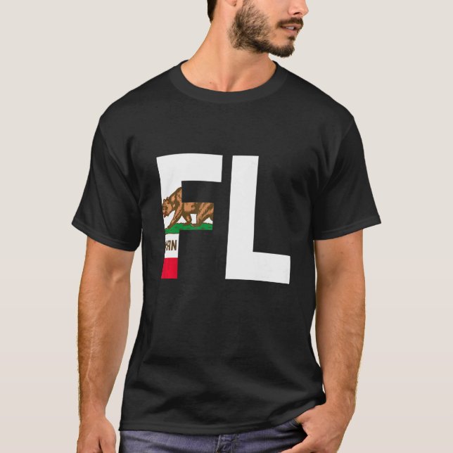 delstaten Kalifornien Flagga Florida FL Cities and T Shirt (Framsida)