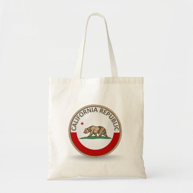delstaten Kalifornien Flagga Seal Tote Bag Tygkasse (Framsidan)