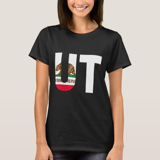 Delstaten Kalifornien Flagga Utah UT Cities and St T Shirt (Framsida)