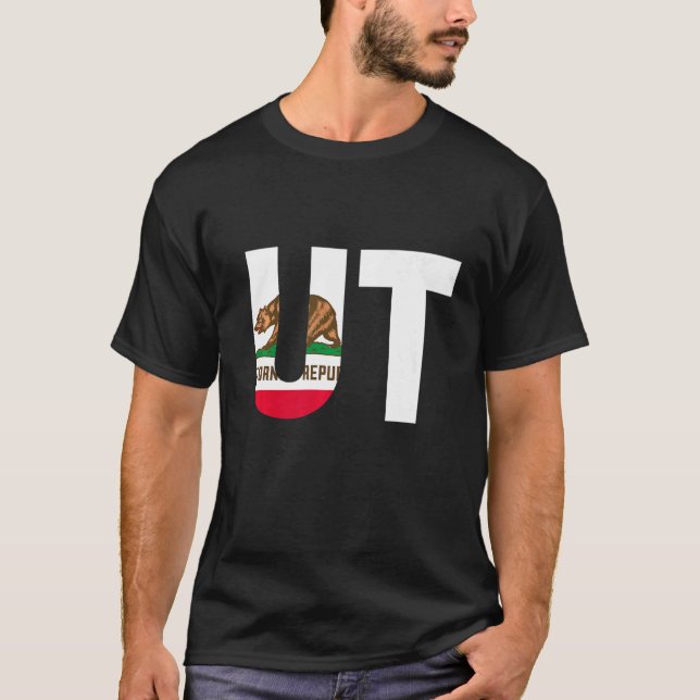 Delstaten Kalifornien Flagga Utah UT Cities and St T Shirt (Framsida)