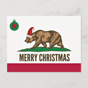 Delstaten Kalifornien God jul Bear Postcards Helg Vykort
