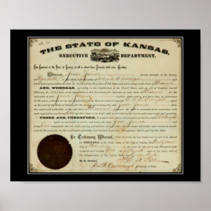 Delstaten Kansas 1875 Jesse James utlämningsorder Poster