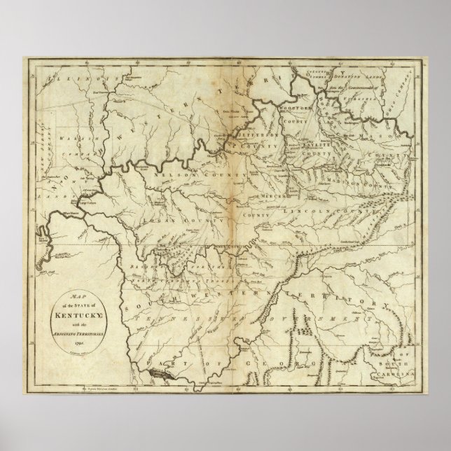 Delstaten Kentucky Poster (Framsidan)